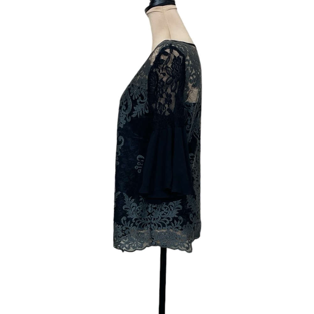 Carmen Marc Valvo Sheer/Lace Top NWT (D-1) - Picture 4 of 10